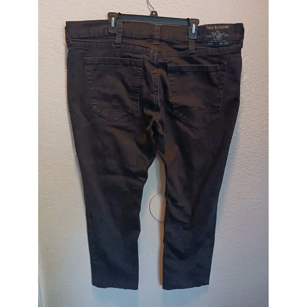 True Religion Geno Relaxed Slim Jeans Men's 44x28 Black Stretch Denim *Altered
